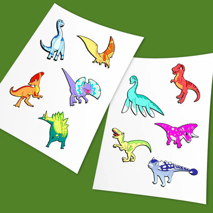 Jurrasic Dino's - Holographic Temporary Tattoos